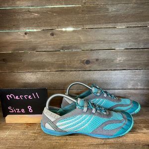 Womens Merrell Pace Glove Blue‎ Minimalist Barefoot Athletic Shoes Size 8 M GUC